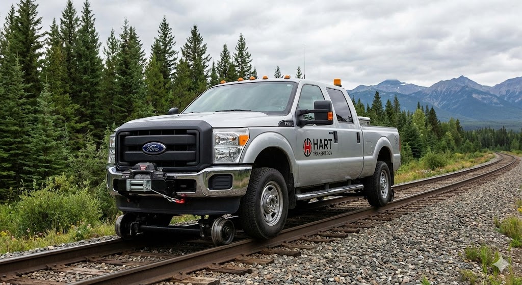 hart transmission pick up trucking in a rail